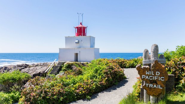 The Amphitrite Lighthouse sits on the 75-kilometre West Coast Trail.
