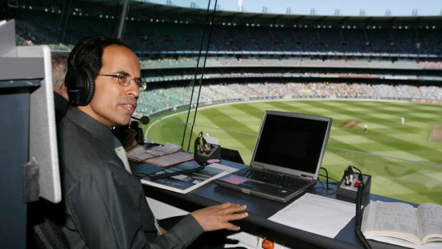 ABC commentator Harsha Bhogle at the cricket.