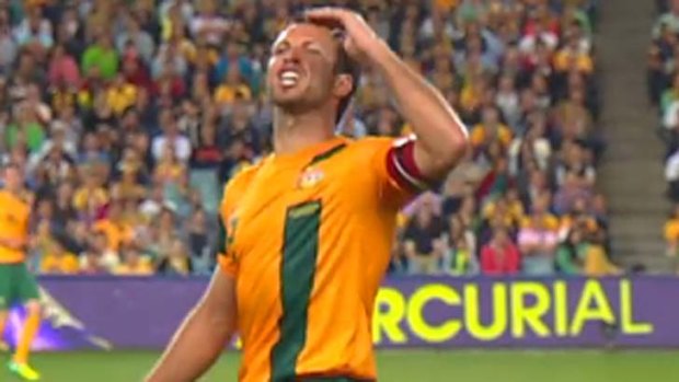 Lucas Neill reacts to booing from the Sydney crowd.