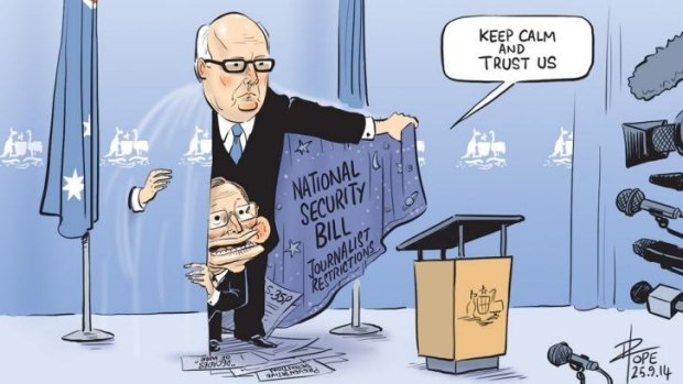 Canberra Times cartoonist David Pope gives his interpretation on the first tranche of national security laws.