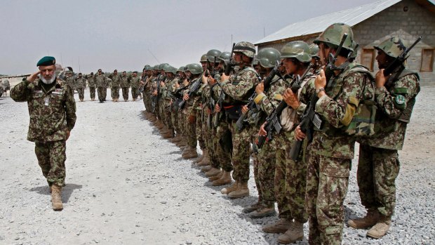 The Afghan National Army in the Sangin district of Kandahar province, Afghanistan. 