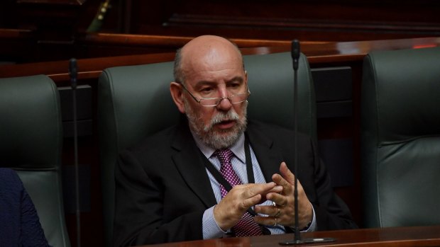 Newly-Independent MP Don Nardella takes his seat in the lower house on Tuesday.