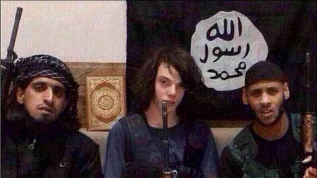 Unconfirmed reports say Jake Bilardi (centre) took part in a suicide bombing.