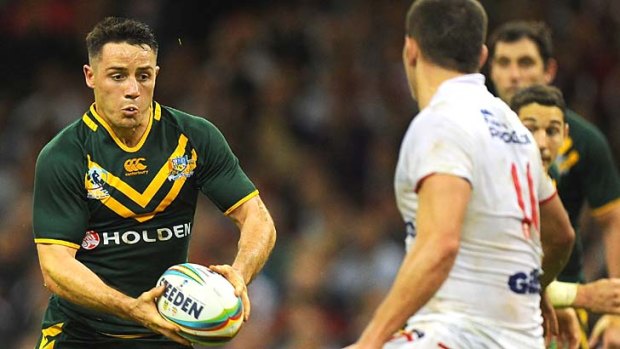 Injury concern: Cooper Cronk playing for Australia at the World Cup.