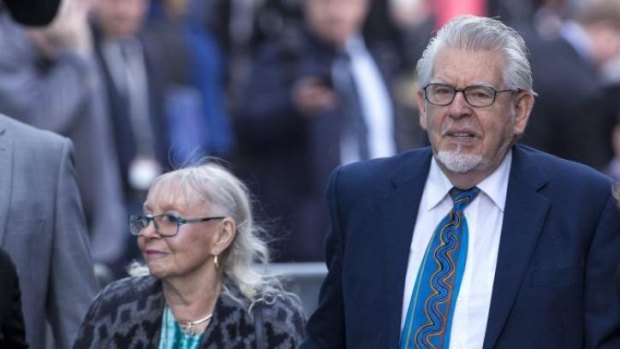 Rolf Harris and his wife Alwen Hughes arrive at Southwark Crown Court.