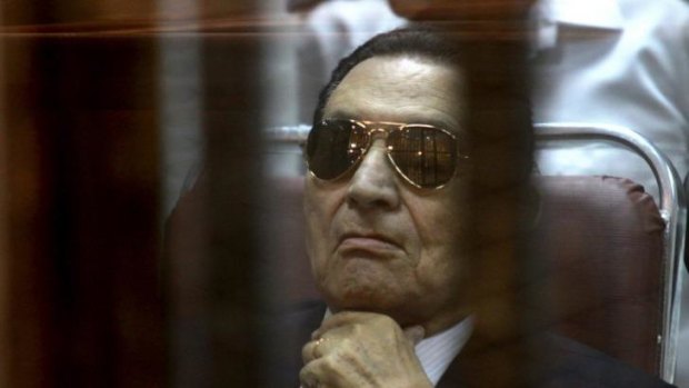 Heading back to jail: ousted Egyptian President Hosni Mubarak.