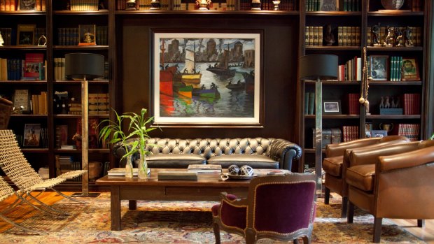 Booked: The library at the Buenos Aires' Legado Mitico Hotel.