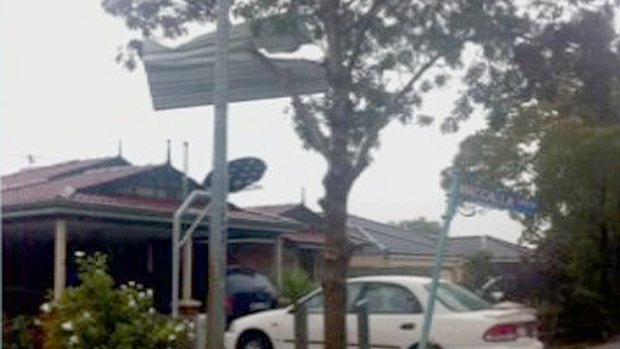 A mini-tornado tore through Canning Vale this morning.