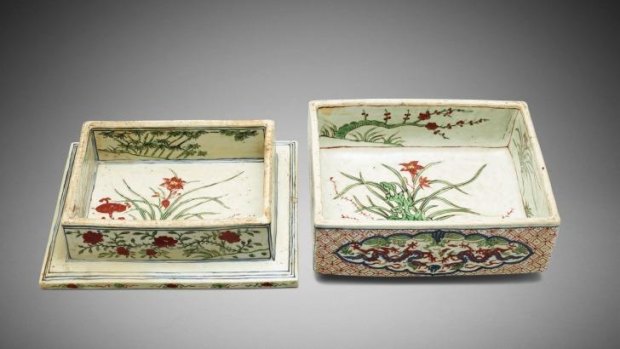 Imperfect: This 16th century Wucai ceramic box with cover sold for $152,500 on September 1.