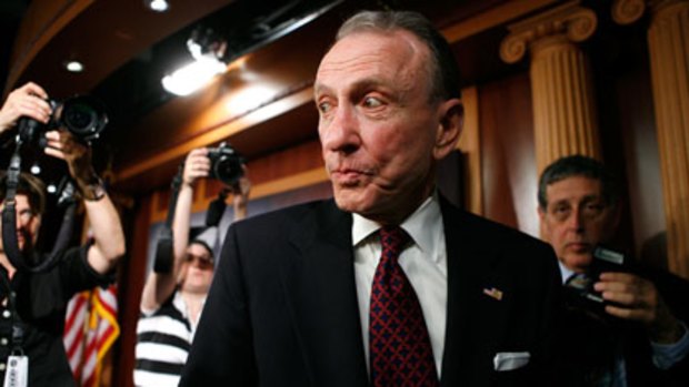 Full support of Democrats... Arlen Specter had faced an uncertain future in the Republican Party, so he defected.