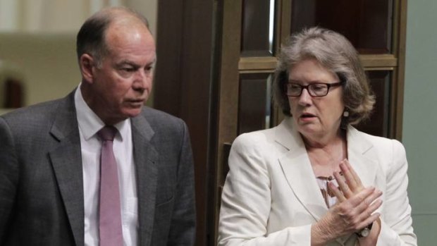 Liberal backbenchers Judi Moylan and Russel Broadbent.