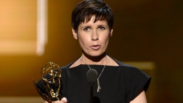 Deborah Riley accepts her Emmy for 