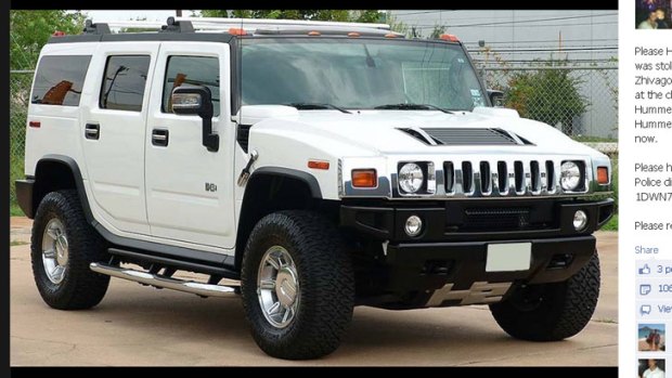 Zhenya Tsvetnenko posted this image on his Facebook page - he says it's just one of two white H2 Hummers in Perth.