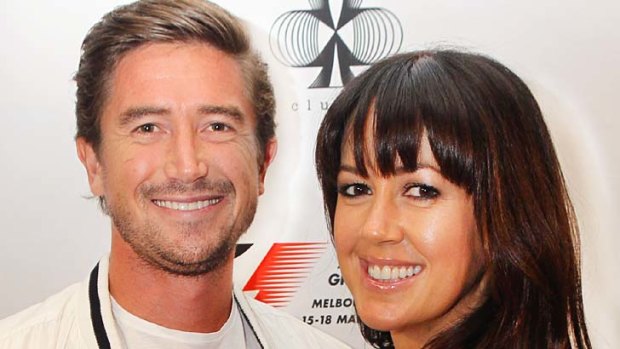 Partygoers ... Harry Kewell and Sheree Murphy at the Formula 1 Grand Prix official launch bash this year.