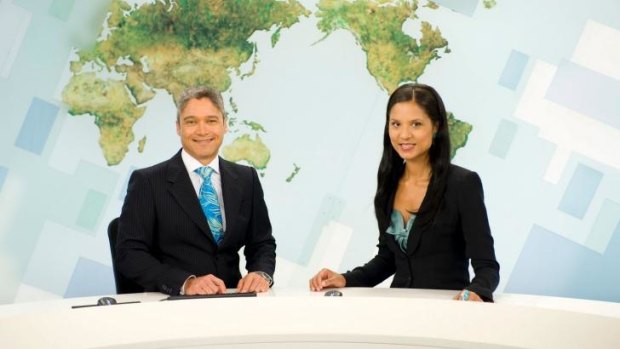 New focus: <i>SBS World News</i> presenters Anton Enus and Janice Petersen. 