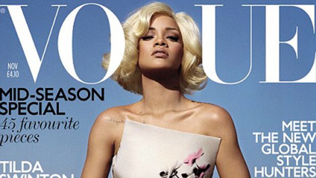 Marilyn moment ... Rihanna on the cover of the latest edition of British Vogue.