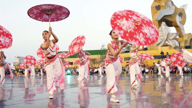Dancers at the New Year Lantern Festival.