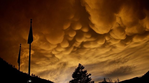 Mammatus clouds forming after a thunderstorm at Squaw Valley.