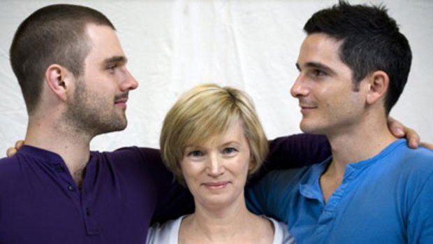 Guy Edmonds, Jane Turner and Matt Zeremes prepare for the London premier of Holding the Man.