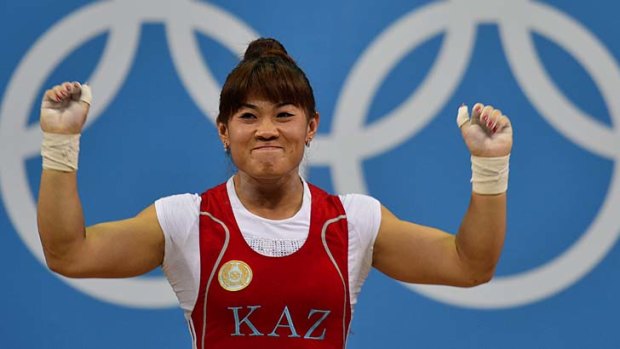 "This is for all the people who have cheered for me" ... Maiya Maneza, after winning the weightlifting women's 63kg group A event.