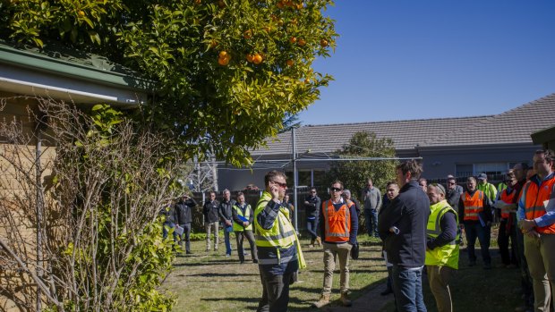 Up to 50 contractors visiting a Mr Fluffy house at Garran. 