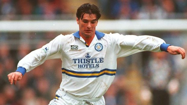 Dead at 42 ... Gary Speed, pictured here playing for Leeds.
