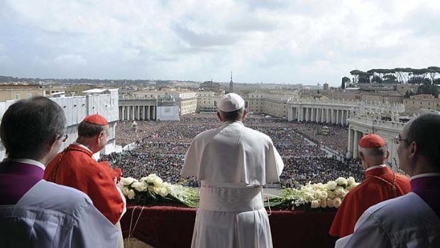 Influence: Pope Francis addresses the crowd in his "Urbi et Orbi" speech.