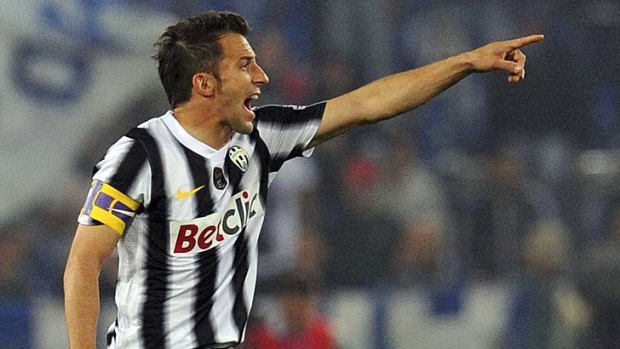 Star in stripes &#8230; striker Alessandro del Piero.