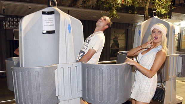 Late night revellers test the new facility in Kings Cross.