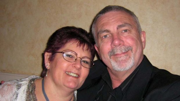 Devoted ... Lynette Bradbury and husband, Brian, who found her body on a bedroom floor.