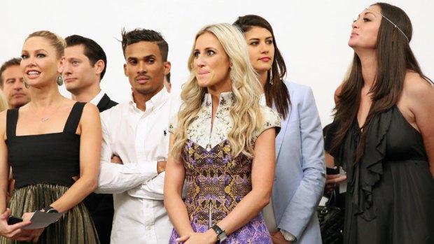 No love lost: Roxy Jacenko, centre, with the cast of The Celebrity Apprentice.