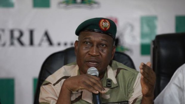 Search: Brigadier General Chris Olukolade, Nigeria's top military spokesman, speaks during a news conference on the abducted schoolgirls in Abuja, Nigeria. 