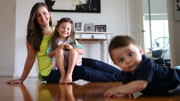 Flexibility pays off: RedBalloon retail manager Liljana Petkovski at home with Zara, three, and Luca, seven months.