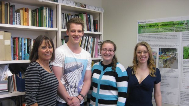 Science expressed: convener of the Monash science writing course, Ros Gleadow and students Will Douglas, Chavah Apfelbaum and the ultimate winner, Kate Zimmermann.