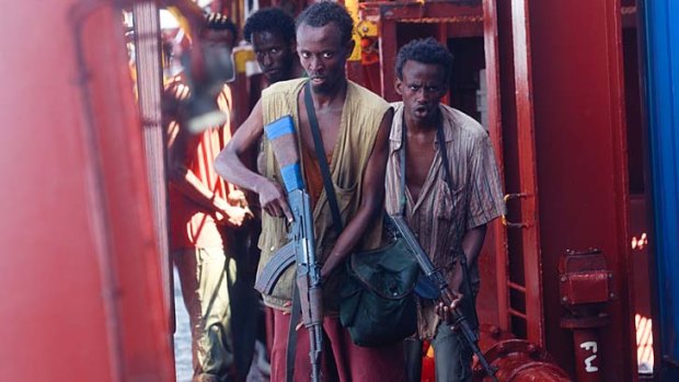 Barkhad Abdi as a pirate in <i>Captain Phillips</i>.