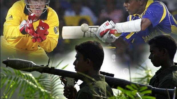 "It's hard to know where sporting boycotts ought to start and stop" ... Tamil Tiger soldiers in 2004, and above, Sri Lanka and Australia play in the ICC Cricket World Cup in Colombo, March 5, 2011.