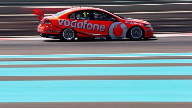 Untouchable &#8230; Jamie Whincup on his way to victory in the second race at Abu Dhabi.