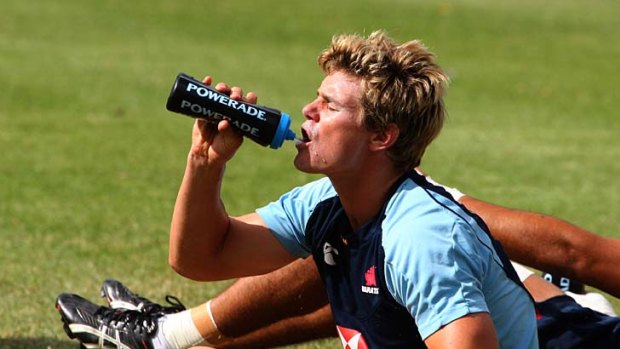 Berrick Barnes enjoys a healthy drink at training, but his latest comments almost suggest he has imbibed a stronger beverage.
