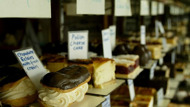 Sweet treats waiting to be taken home: Monarch Cakes in St Kilda.