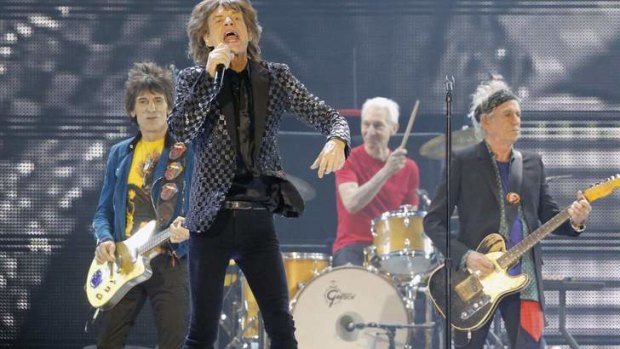 The Rolling Stones perform in Japan for the first time in eight years, during their concert at Tokyo Dome in Tokyo on Wednesday.