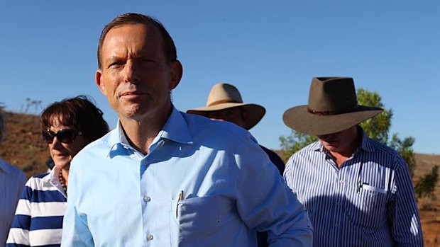 Mr Abbott at the "Mount Gipps" station.