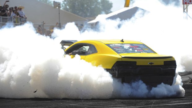 Summernats day two. Wannabe burnout masters raised hell at the eliminations on Friday. This Chevy put on a fine show.