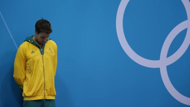 A difficult Games ... James Magnussen after winning a silver medal in the 100m freestyle.