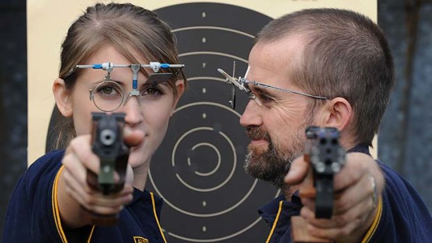 Shot at fame... 20-year-old Hayley Chapman and her father, David, have created an Olympics milestone by winning selection on the same team bound for the London Games.