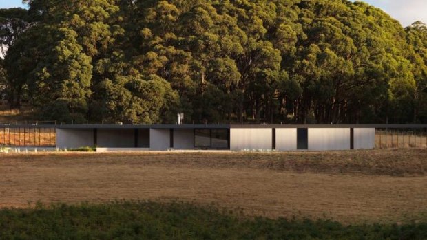The statement house blends into its environs.