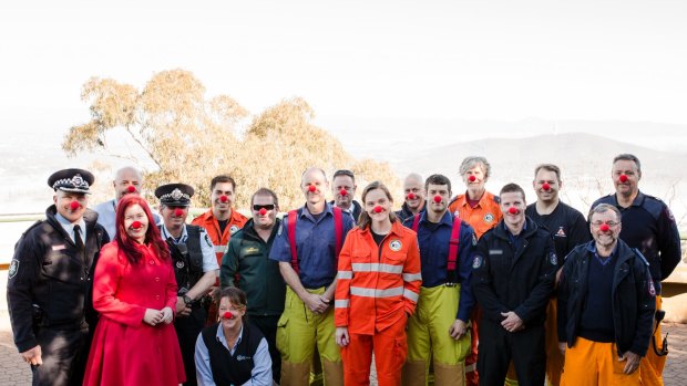 Canberra's Emergency Services put best nose forward for Red Nose Day.