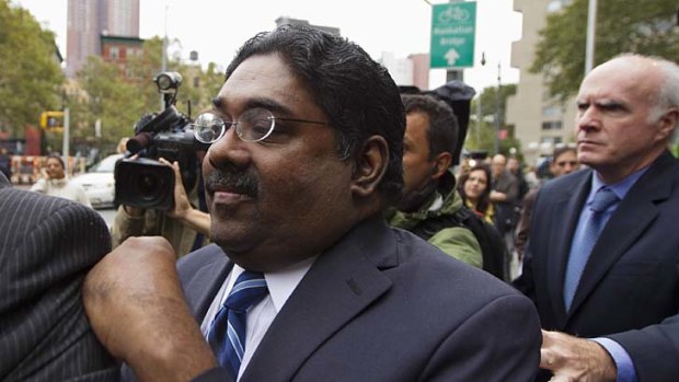 Galleon hedge fund founder Raj Rajaratnam leaves a federal court after his sentencing earlier this month.