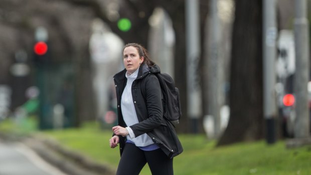 Dietician Jacqueline Black avoids trams and trains while keeping healthy on her nine-kilometre daily walks to and from work. Photo by Jason South