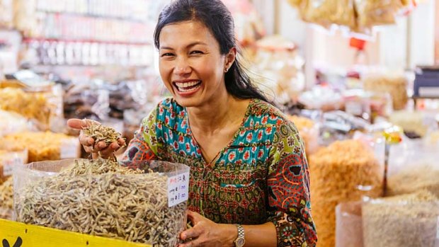 Local knowledge ... Audra Morrice at Bugis Markets in Singapore.