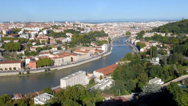 The Saone river in Lyon, Burgundy.